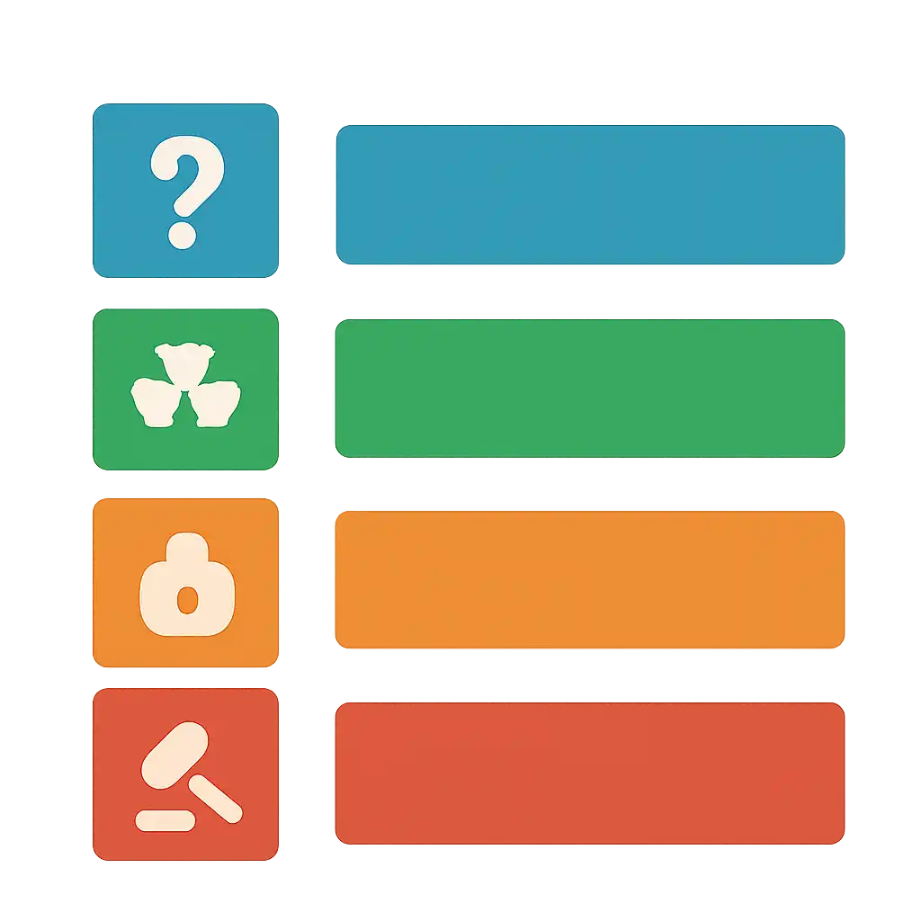 Infographic comparing options using coloured bars and icons only, no text or labels, flat design, Chance Cards Explained