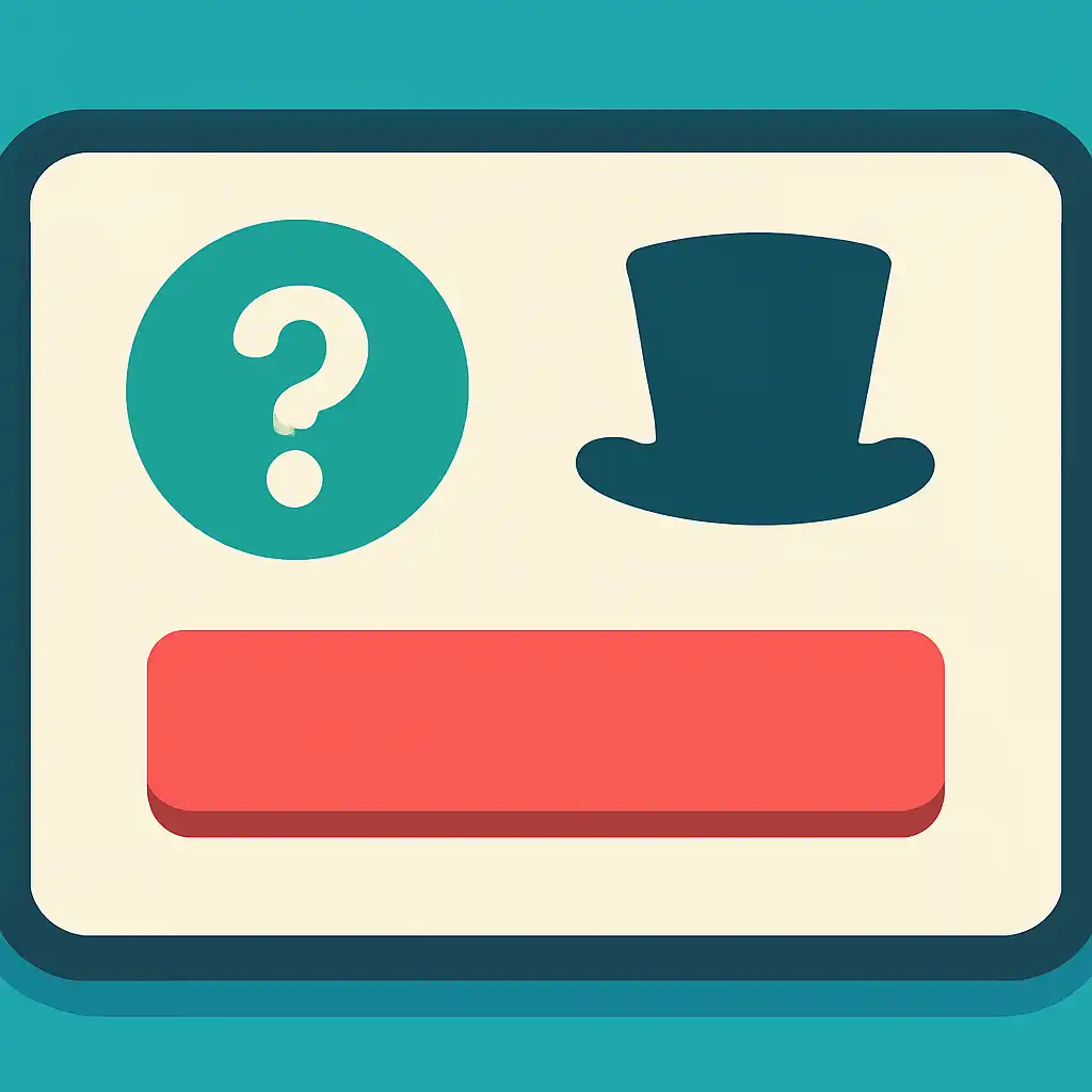 Close-up of button or form field for chance card