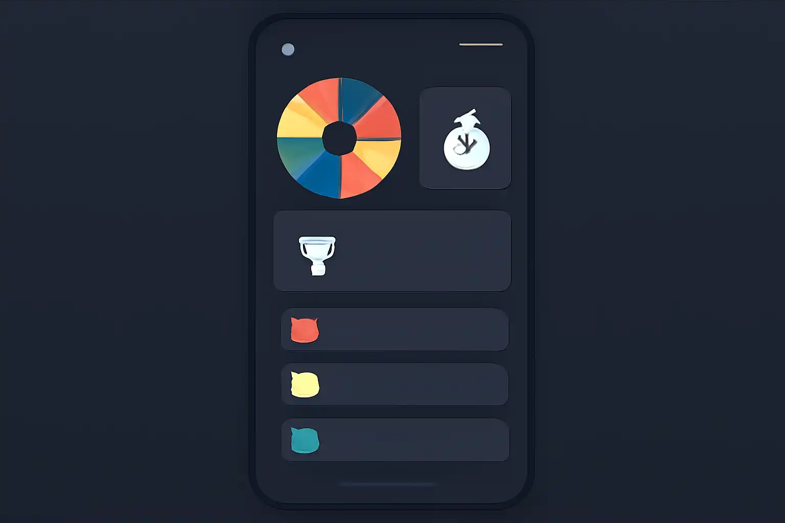 Detail screen: monopoly live payout, mobile-first UI mockup, dark theme