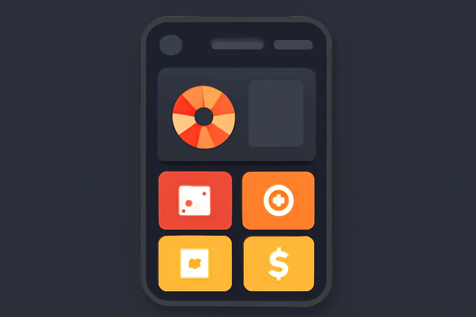 Detail screen: 4 rolls 2 rolls, mobile-first UI mockup, dark theme